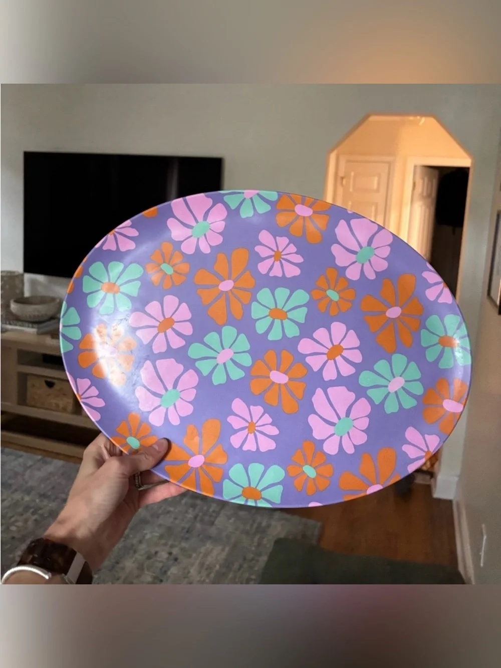 Target hippie fun floral BBQ serving tray never used